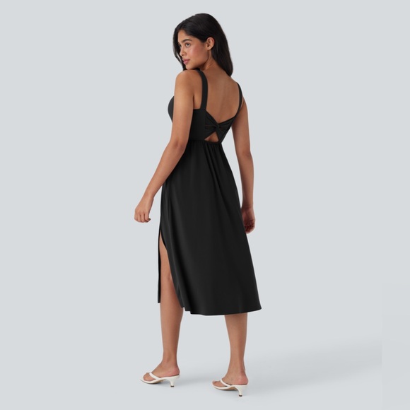 SoftlyZero™ Airy Padded Cool Touch Midi Casual Dress with Pockets D-F Cups - Picture 2 of 7